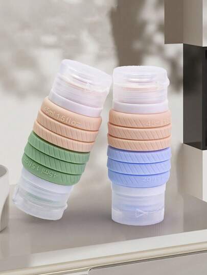 1Pc Large-Capacity Double-Head Twill Foldable Travel Bottles, Collapsible Portable Storage Bottles