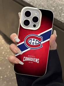 Montreal Canadiens Logo Design Phone Case Compatible With  12 13 14 15 Pro  14 Plus  15 16 Pro Max  17  17 Pro  17 Pro Max And  17 Air Made Of TPU Material Anti-Slip And Drop-Proof With Raised Edges For Protection And A Faux Leather Texture A Great Gift For Yourself Family Friends Lovers And Boyfriends - trắng - Xem 6