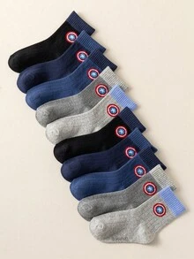 Marvel 5双装儿童超级英雄卡通中筒袜，男女童均适用，春秋季