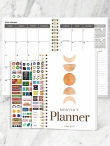 Trees Agenda Semanal e Mensal 2026–2028, Calendário Mensal 2026 de 24 Meses, Inclui Visões Gerais Mensais, Páginas Semanais e Notas, Agenda 2026 Perfeita para Trabalho, Material Escolar e Uso Pessoal, Acessórios de Secretária de Escritório, Material de Escritório - Multicolorido - Ver 9