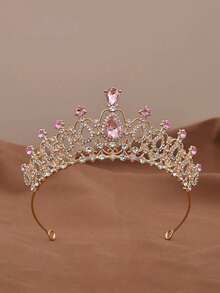 1件优雅公主水晶水钻皇冠 - 闪亮合金发饰，适用于婚礼、生日和特殊场合，发饰，皇冠造型发饰，新娘必备