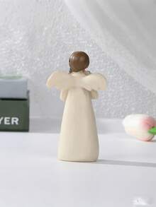 1pc Friendship Angel Decor With Star, Resin Sisters Sculpture, Classic Style With Inspirational Quote, Indoor Tabletop Or Outdoor Garden Decoration, Thoughtful Gift For Best Friend - Multicolor - View 9