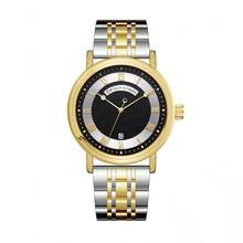 ORSGA Men's Automatic Mechanical Watch With Date, 50M Waterproof Stainless Steel Business Casual Watch - 銀色鋼帶黑面 - 查看 10