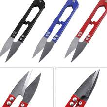 1/5pcs Stainless Steel U-Shaped Small Scissors, Yarn Scissors, Suitable For Cross Stitch Thread Cutting, Thread Ends And Fishing Line Cutting, Embroidery Dedicated Stainless Steel Scissors - Multicolor - View 9