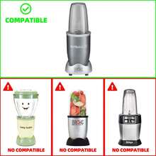 SHIXIONG Piezas de Repuesto Nutribullet con junta de goma, repuesto de base de cuchilla de acero inoxidable, cuchillas extractoras de repuesto compatibles con licuadoras NutriBullet 600W/900W - Negro - Ver 2
