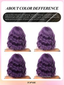 Tóc giả ngắn xoăn màu tím TOPSHE 12 inch có mái, tóc giả tổng hợp chịu nhiệt, tóc giả thanh lịch dành cho nữ, tự nhiên và chân thực, phù hợp để sử dụng hàng ngày, Halloween, Giáng sinh, Cosplay, hoàn thiện mờ, Ngày Valentine, quà tặng, trang phục lễ hội. - Màu tím - Xem 9