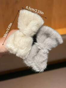 1pc Solid Color Plush Bow Bun Claw Clip, Fashionable Updo Hair Accessory, Suitable For Commute, Party, Holiday, Valentine's Day, Birthday And Other Social Occasions Elegant Hair Claws Women Hair Accessories Causal Hair Clips - Multicolor - View 4