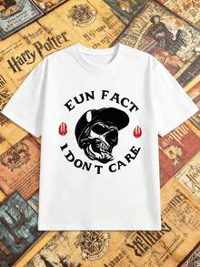 T-shirt décontracté à imprimé graphique original, 100 % coton, coupe confortable, style streetwear et hip-hop, imprimé tend ance - Blanc - Voir 2