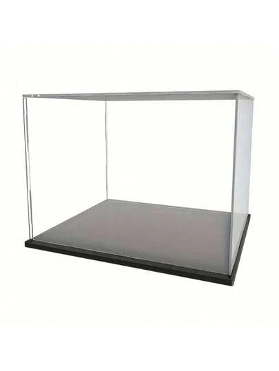 1 pieza Vitrina acrílica, en varios tamaños, caja de exhibición a prueba de polvo de plástico con base negra mate, adecuada para figuras de acción, coleccionables, estatuas, modelos