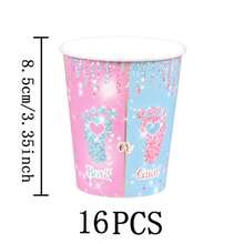 Gender Feet Disposable Set, 7/9 Inch Party Plates, Disposable Paper Plates Paper Cups Paper Napkins Set, Suitable For Wedding, Engagement, Birthday Party, Wedding Party Tableware - Multicolor - View 7