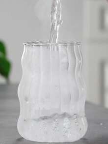 1pc 550ml High-Quality Glass Cup - Cloud Shaped Cold Drink Cup, Household Spiral Design, High Borosilicate Glass Milk Tea/Coffee Cup - Multicolor - View 9