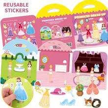 Sách dán hình tái sử dụng, Trang trí cảnh DIY, Hình dán giáo dục mầm non, Sách dán hình yên tĩnh, Hình dán trẻ em, Hình dán hóa trang dễ thương, Trang điểm công chúa, Trượt tuyết, Động vật, Giáng sinh, Phương tiện giao thông và các hình dán cảnh khác - Đồ chơi hoạt động yên tĩnh cầm tay, Hình dán thạch đa cảnh đa chủ đề, Trang cắt không đối xứng, Quà tặng cầm tay tiện lợi, Quà sinh nhật, Quà tặng ngày lễ, Hình dán trẻ em, Sách truyện, Hình dán du lịch, Quà tặng sáng tạo - Nhiều màu - Xem 3