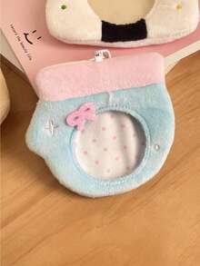 1pc Cute Cartoon Badge Holder, Adorable Plush Keychain Pendant For Backpack - Multicolor - View 11