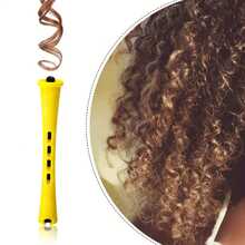 A 20pcs Premium Curling Wand Set, Suitable For Natural Hair Types - Create Bouncy Curls With A Cold Wave Curling Iron And Rollers - Professional Home Hair Styling Tools For Salon-Quality Results - Màu vàng - 10 chiếc - Xem 5