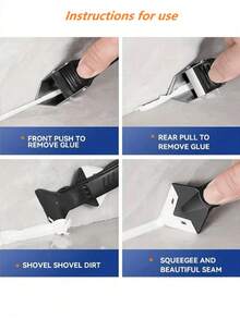 5pcs Silicone Sealant Tool Kit, Includes Sealant Cleaner, Grouting Spatula And Replaceable Sealing Gaskets - Multicolor - View 5