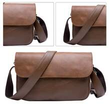 Men's Retro Casual Faux Leather Shoulder Bag 2026: Small Crossbody Bag For Travel, Business And Commuting. - Brown - View 3