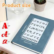 Small Letter Stencils, 12 Pack 4x7 Inch Reusable Plastic Alphabet Stencil, Letter Stencils For Painting, Alphabet Number Templates For Journaling, Wood Painting, Scrapbook Decor DIY Crafts - 白色 - 查看 2