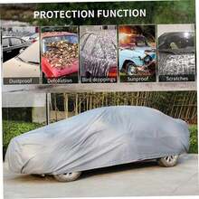 Universal Waterproof Car Cover - Full Car Cover. UV-Resistant, Rain-Proof, Dust-Proof, Snow-Proof And Heat-Resistant PEVA Material, All-Season Vehicle Protection, Dust-Proof, Auto Accessories, Car Cover | Fashionable Car Cover | Car Cover, Snow Car Cover, All-Weather Outdoor Car Cover, Car Snow Cover, Car Cover, Sedan Car Cover, Car Snow Cover - Multicolor - View 2