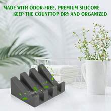Dishes, Upgrade Suction Silicone Shower Soap Dish With Drianage, Bar Soap Holder Amp Saver Waterfall SelfDraining To Keep Your Bar Soap Organized And Clean 2, Grey - Grey2 - View 7