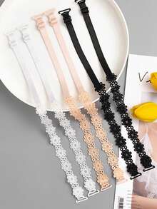 6件/4件/2件套装 - 向日葵蕾丝花卉文胸，可拆卸肩带，隐形蕾丝后背，露肩设计