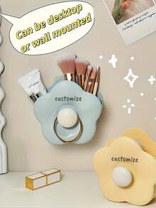 [Customizable] Floral Shaped Storage Box, Desktop Organizer, Available In Yellow/Blue/Green, Suitable For Storing Makeup Brushes, Stationery, Or Small Accessories, Keeps Desk Tidy And Personalized - Multicolor - View 8