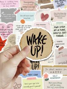 50pcs Positive Uplifting Phrase Stickers, Great For Scrapbooking, Journals, Notebooks, Cups, Skateboards, Adding Fun To Your Devices! - Multicolor - View 7