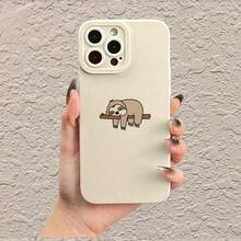 A TPU Phone Case Featuring A Sloth Design Sleeping On A Branch, Compatible With Iphone 11 Through 17, Including XS, XR, X, 7, 8, 12, 13 Plus, Pro Max, And SE Series. The Precise Cutouts Make It Ideal As A Gift For Couples Or Friends During Holidays,Suitable For IPhone17 Air - 白色 - 查看 1