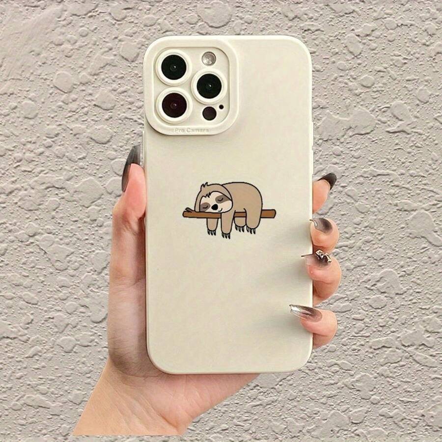 A TPU Phone Case Featuring A Sloth Design Sleeping On A Branch, Compatible With Iphone 11 Through 17, Including XS, XR, X, 7, 8, 12, 13 Plus, Pro Max, And SE Series. The Precise Cutouts Make It Ideal As A Gift For Couples Or Friends During Holidays,Suitable For IPhone17 Air - 白色 - 查看 1