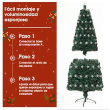 Árbol de Navidad Artificial SoportePlegable Fácil Armar 180cm con Luces LED para Posada Ideal para Decoración Festiva - Tipo de Enchufe A USA (110-127V) - Ver 3