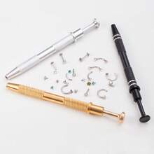 2pcs Piercing Ball Grabber Tool, 4 Claw Jeweler's Pick Up Tool Piercing Ball Gripper Stainless Steel Pearl Grabber Pick Up Tool - Multicolor - View 5