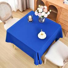 Square Tablecloth 52 X 52 Inch Washable Polyester Table Cloth Solid Royal Blue Heavy Duty Fabric Table Cover Daily Use For Dining Home Kitchen Party Wedding,RoyalBlue52inchx52inchSquare - 皇家藍 52 吋 x 52 吋正方形 - 查看 8