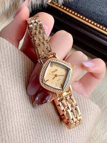 1pc Gold Retro Women's Quartz Watch With Fashionable Artistic Design Suitable For Daily Wear Birthday/Graduation Gifts Casual Gatherings - Gold - View 2