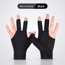 Professional Billiard Glove 3 Finger Open Palm Left Hand High Elasticity Snooker Glove For Men Women Billiard Hall Special Use Black - Multicolor - View 10