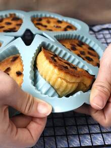 1pc Creative Silicone Heart-Shaped Cake Mold, 6-Cavity Pastry Chocolate Cookie Mold, Heat Resistant & Non-Stick, Suitable For Muffins, Cheesecakes, Tarts, DIY Baking, Soap Mold, Silicone - Multicolor - View 11