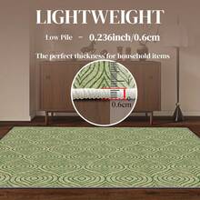 1 pieza Alfombra de patrón de plumas de pavo real verde lujoso y moderno. Material de terciopelo con un peso aproximado de 850g y un grosor de aproximadamente 0,6 cm. Alfombra duradera, antideslizante y fácil de limpiar. Disponible en varios tamaños. Adecuada para cocina, sala de estar, comedor, dormitorio, balcón, baño, estudio y otros escenarios. Una opción ideal para la decoración del hogar. - Multicolor - Ver 10