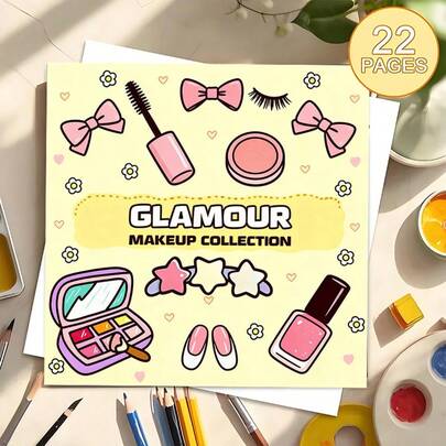 Whispers Of Pink Makeup Glam: A Coloring Ode To Cosmetic Sweet Charm,(22-Page Upgraded Thick Paper) Coloring Book, Valentine's Day, Birthday, And Other Festivals. Painting And School Supplies, Books, Coloring Books, Halloween, Back-To-School Gifts, Colorful Books, Adults, Christmas Gifts, Art Supplies, Art Supplies, DIY Creative Leisure, Graffiti Art Books.