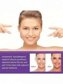 6片耳贴，带耳形剪裁，竖款V脸贴，专为V脸设计。适用于日常妆容、派对、婚礼、购物、约会、晚会、团队建设、节日、母亲节礼物、毕业礼物、节日假睫毛、锐舞妆容、锐舞派对。