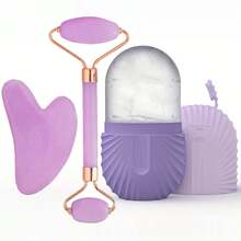Hongbu ZHOU 1/2/3pcs Ice Roller Set - Facial Skincare Ice Roller, Face Massage Roller Tool, Silicone Ice Roller, Face Gua Sha Roller Set, With Roller Massager, Face & Eye Massage Tool, Face Contour Care Massage Tool, Suitable For Eyes, Neck And Face, Ice Roller Mold, Ice Cube Skincare Tool, Summer Ice Massage Products, Office Supplies, Study Supplies, Travel Essentials - Lilac Purple - View 13