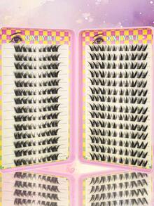 252pcs Eyelash Extension Kit, Natural False Eyelashes, 0.05mm Thickness, C Curl, 2 Styles To Choose From, Natural & Soft Eyelash Extension Suitable For Any Lash Cluster, Lash Cluster, Individual Lash, False Lash - C - View 5