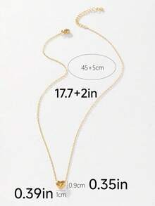 1 chiếc dây chuyền mặt dây chuyền hình trái tim 3D cổ điển, món quà thời trang để đeo hàng ngày. - Vàng - Xem 5