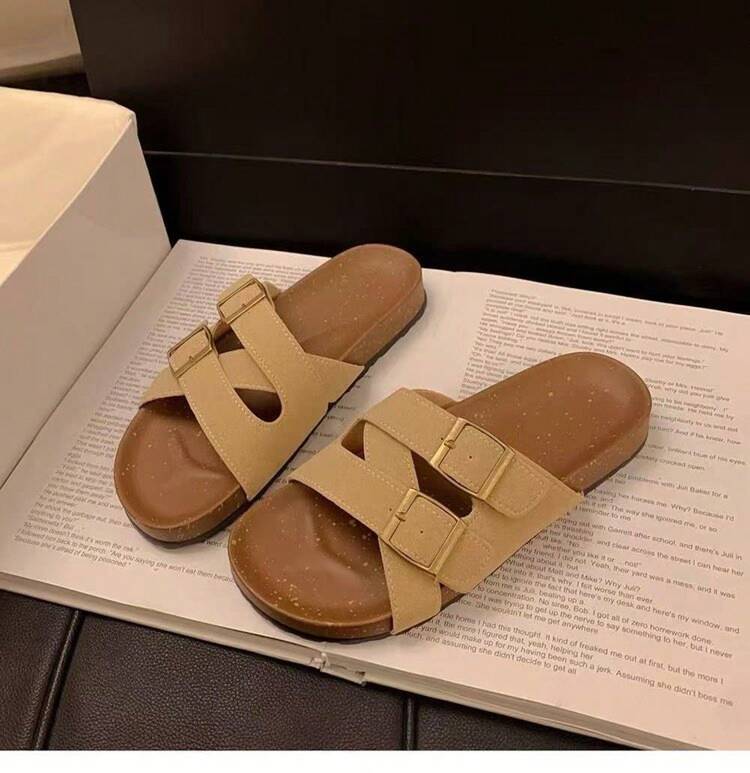 Women Wide Fit Slippers - Màu be - Xem 2