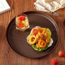 1个木纹圆形托盘，可用于盛放食物、水果、咖啡、茶、甜点、早餐、西餐、斋月菜肴的盘子或杯子。 - 彩色 - 查看 4