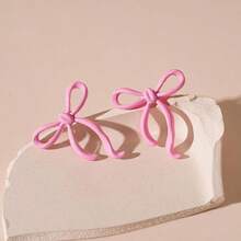 Red Bow Earrings Valentines Day Earrings Women  Dangle Drop Earring Prom Party Valentines Outfit - A5: Khuyên tai nơ hồng - Xem 6