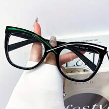 Women'S Vintage Cat Eye Glasses - Full Rim Fashion Eyewear With Red/ Brown/ Golden/ Brown - Purple Clear - View 2