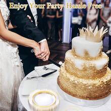 50/25/12/1件套透明莲花边餐盘，餐具套装，沙拉盘，派对用品，托盘，10.25英寸和7.5英寸上菜盘，适用于各种派对、户外、婚礼、餐厅等场合。 - 無色 - 查看 6