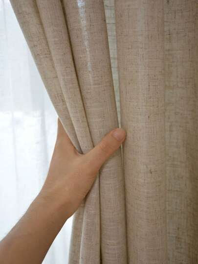 1pc New Linen Sheer Curtain, Semi-Sheer For Villa, Farmhouse, Balcony, Living Room, Bedroom Decor
