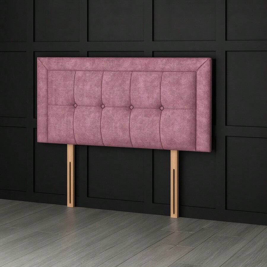 3ft Single Coniston Velvet Venice Headboard 20inch - Pink - View 1