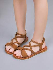 Thai Handmade Woven Sandals, Girls Natural Rubber Bohemian Summer Outdoor Beach Shoes, Non-Slip & Durable - Brown - View 5