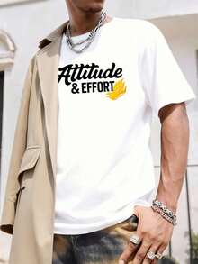 Camiseta con un llamativo estampado gráfico para primavera, tejido de alta calidad, ajuste cómodo, transpirable, informal, estampado llamativo. - Blanco - Ver 1