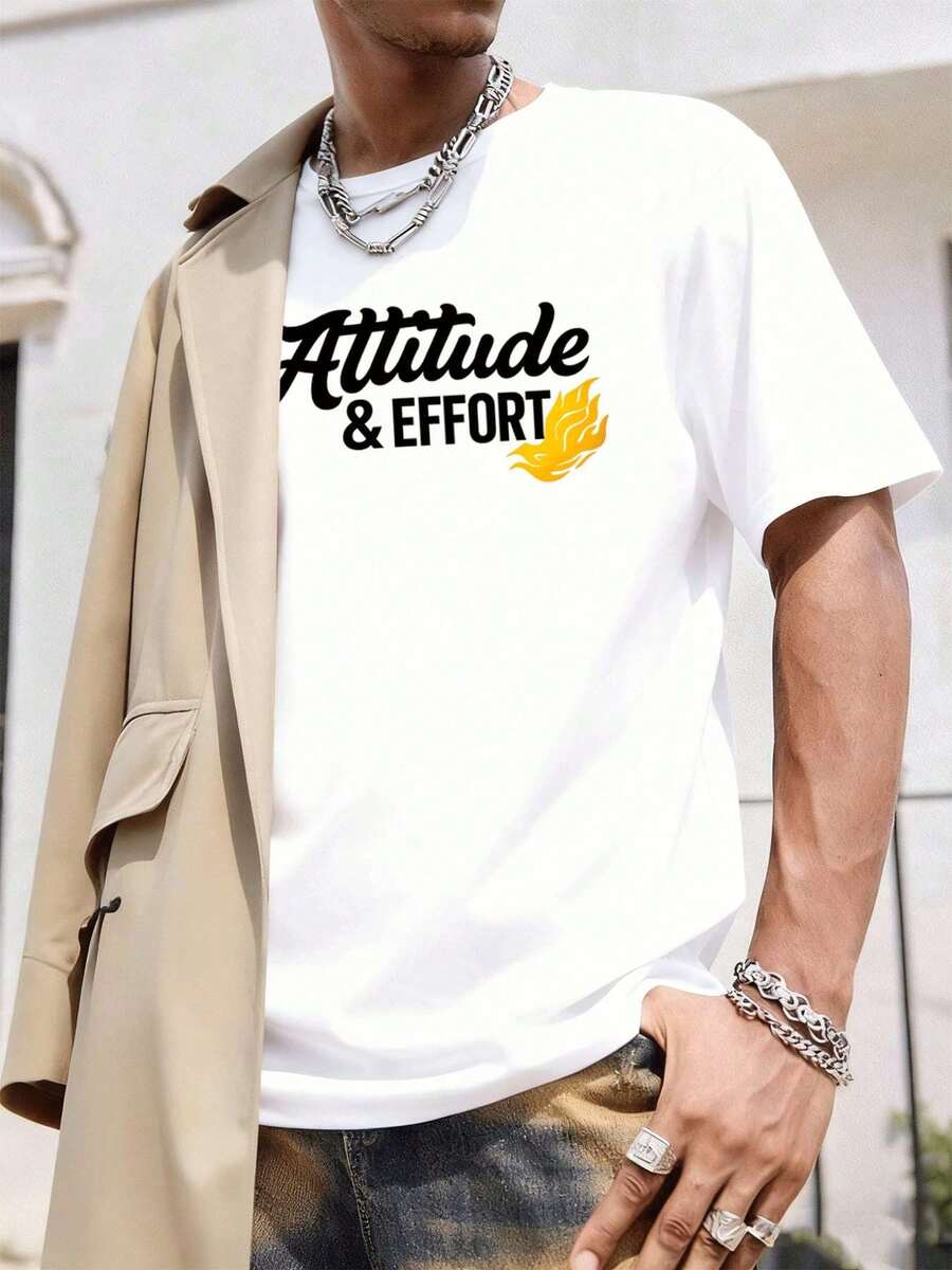 Camiseta con un llamativo estampado gráfico para primavera, tejido de alta calidad, ajuste cómodo, transpirable, informal, estampado llamativo. - Blanco - Ver 1